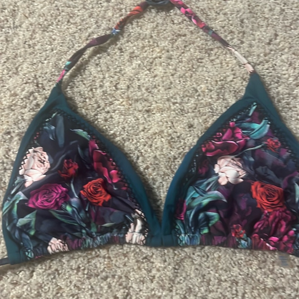 Salty Mermaid triangle, bikini top floral size l